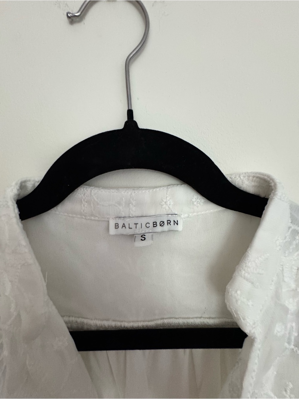 Baltic Born White Embroidered Mini Dress Boho Cottagecore Size S - Picture 4 of 6